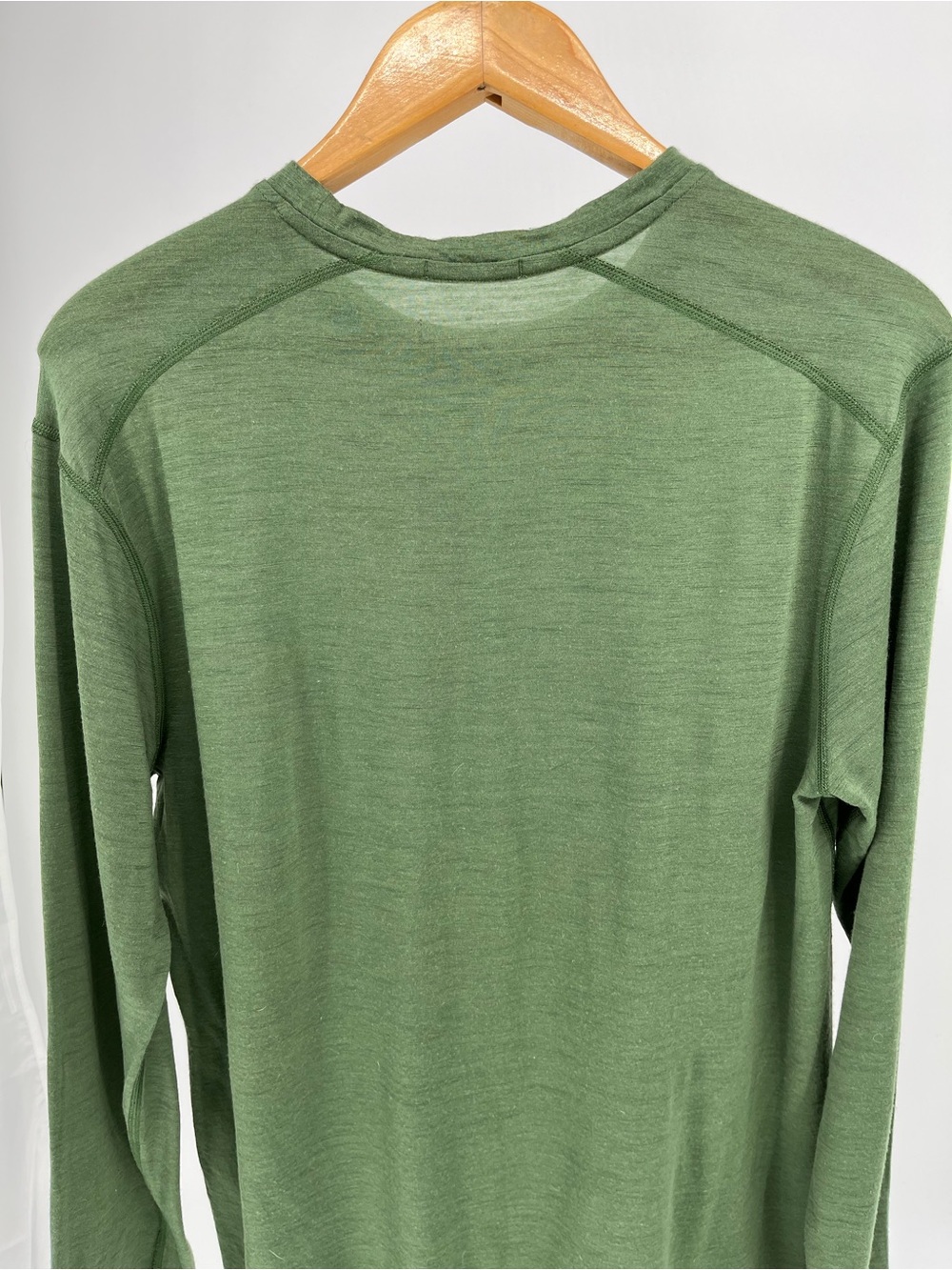 Smartwool Merino Wool Long Sleeve Base Layer Shirt Men’s L Green Hiking Outdoor - Picture 6 of 7